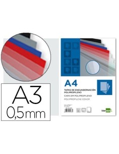 TAPA ENCUADERNACION LIDERPAPEL POLIPROPILENO A3 0.5 MM TRANSPARENTE PAQUETE DE 100 UNIDADES