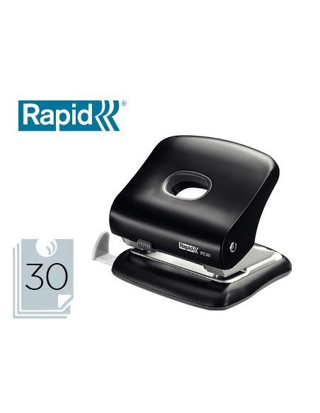 TALADRADOR RAPID FC30 PLASTICO COLOR NEGRO CAPACIDAD 30 HOJAS