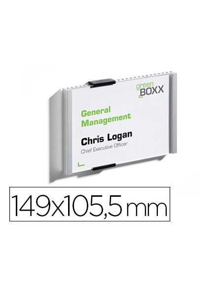 IDENTIFICADOR PORTANOMBRE DURABLE ALUMINIO PLACA ACRILICA ANTIRREFLENTANTE PARA PUERTAS 149X105,5 MM