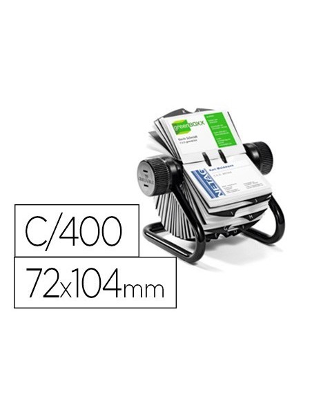 TARJETERO DURACLIP VISIFIX ROTATORIO 200 FUNDAS PARA 400 TARJETAS 72X104 MM INCLUYE SEPARADOR AZ