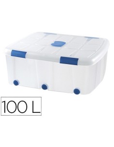 CONTENEDOR PLASTICO PLASTICFORTE 100 LITROS N 15 TRANSPARENTE CON TAPA 330X800X600 MM