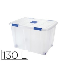 CONTENEDOR PLASTICO PLASTICFORTE 130 LITROS N 16 TRANSPARENTE CON TAPA 480X740X540 MM