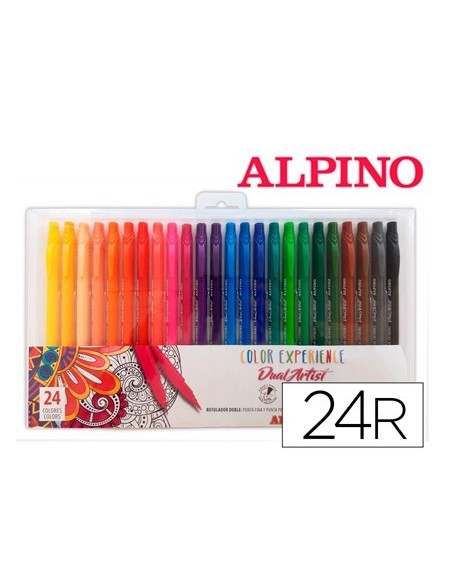 ROTULADOR ALPINO DUAL ARTIST COLOR EXPERIENCE ESTUCHE DE 24UNIDADES COLORES SURTIDOS