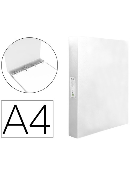 CARPETA LIDERPAPEL 4 ANILLAS 25 MM MIXTAS POLIPROPILENO DIN A4 TRANSPARENTE