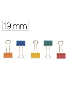 PINZA METALICA Q-CONNECT REVERSIBLE N.1 19 MM CAJA DE 10 UNIDADES COLORES SURTIDOS