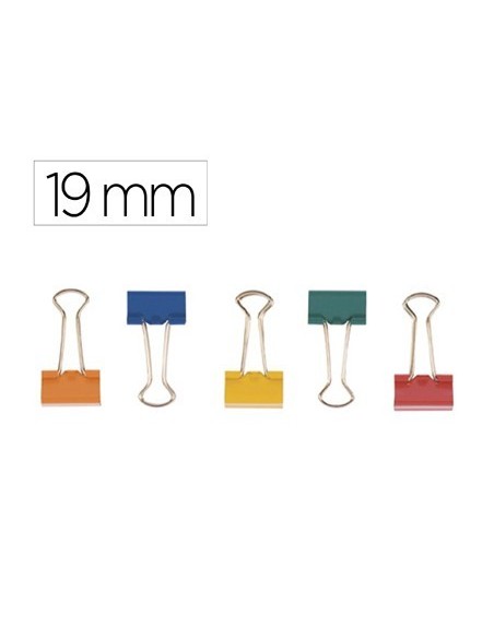 PINZA METALICA Q-CONNECT REVERSIBLE N.1 19 MM CAJA DE 10 UNIDADES COLORES SURTIDOS