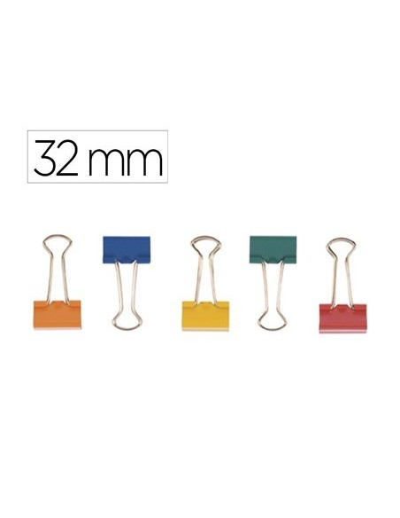 PINZA METALICA Q-CONNECT REVERSIBLE N.3 32 MM CAJA DE 10 UNIDADES COLORES SURTIDOS