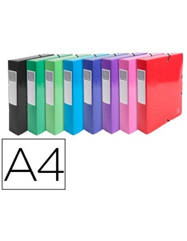 CARPETA DE PROYECTO EXACOMPTA IDERAMA CARTON LUSTRADO PLASTIFICADO DIN A4 LOMO 80 MM COLORES SURTIDOS
