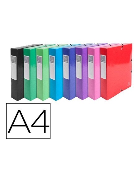 CARPETA DE PROYECTO EXACOMPTA IDERAMA CARTON LUSTRADO PLASTIFICADO DIN A4 LOMO 80 MM COLORES SURTIDOS