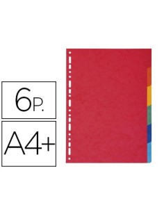 SEPARADORES EXACOMPTA CARTULINA BRILLO JUEGO DE 6 SEPARADORES DIN A4+ MULTITALADRO