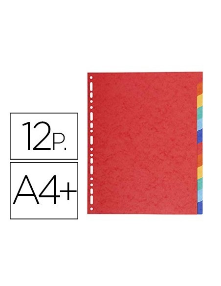 SEPARADORES EXACOMPTA CARTULINA BRILLO JUEGO DE 12 SEPARADORES DIN A4+ MULTITALADRO