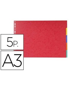 SEPARADORES EXACOMPTA CARTULINA BRILLO JUEGO DE 5 SEPARADORES DIN A3 APAISADO MULTITALADRO