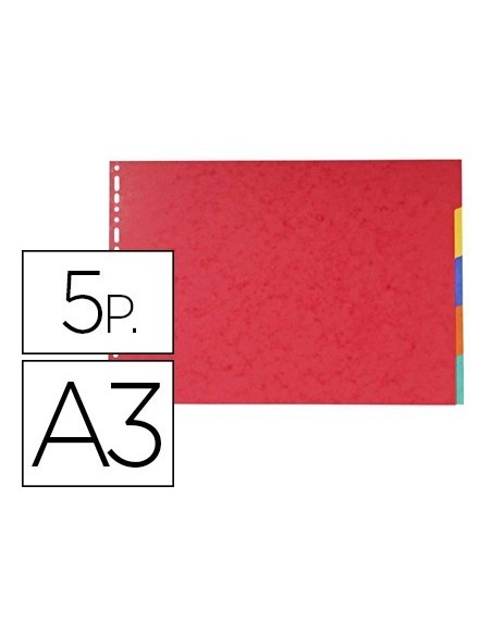 SEPARADORES EXACOMPTA CARTULINA BRILLO JUEGO DE 5 SEPARADORES DIN A3 APAISADO MULTITALADRO