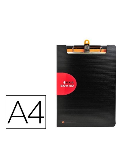 CARPETA EXACOMPTA EXACTIVE CON TAPA POLIPROPILENO NEGRO CON PINZA Y PORTABOLIGRAFO DIN A4