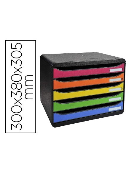 FICHERO CAJONES SOBREMESA EXACOMPTA BIG-BOX PLUS IDERAMA ARLEQUIN 5 CAJONES APAISADO MULTICOLORES