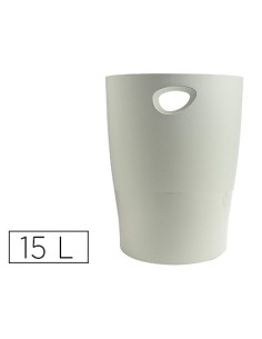 PAPELERA PLASTICO EXACOMPTA ECOBLACK GRIS 15 LITROS