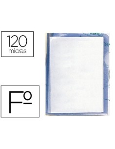 CARPETA DOSSIER UÑERO PLASTICO Q-CONNECT FOLIO 120 MICRAS TRANSPARENTE