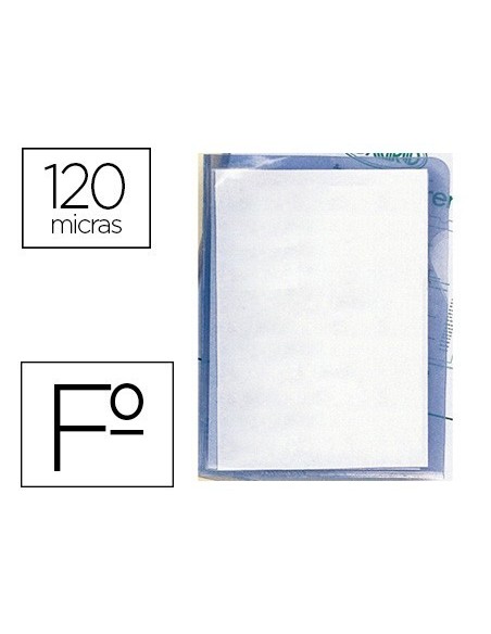 CARPETA DOSSIER UÑERO PLASTICO Q-CONNECT FOLIO 120 MICRAS TRANSPARENTE