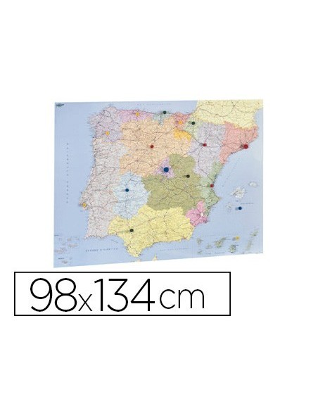 MAPA MURAL FAIBO ESPAÑA Y PORTUGAL AUTONOMICO PLASTIFICIADO ENROLLADO 98X134 CM
