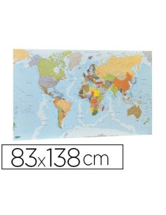 MAPA MURAL FAIBO PLANISFERIO PLASTIFICADO ENROLLADO 83X138 CM