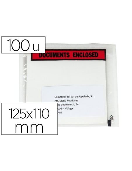 SOBRE AUTOADHESIVO Q-CONNECT PORTADOCUMENTOS MULTILINGUE 125X110 MM SIN VENTANA PAQUETE DE 100 UNIDADES