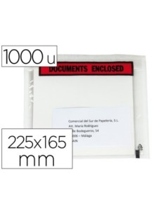 SOBRE AUTOADHESIVO Q-CONNECT PORTADOCUMENTOS MULTILINGUE 225X165 MM SIN VENTANA PAQUETE DE 1000 UNIDADES