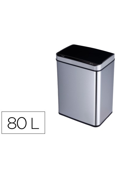 PAPELERA METALICA Q-CONNECT CON SENSOR AUTOMATICO CAPACIDAD 80 LITROS 820X270X400 MM