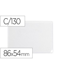 FUNDA PORTADOCUMENTO Q-CONNECT DNI 130 MICRAS PVC TRANSPARENTE CON UÑERO 86X54 MM