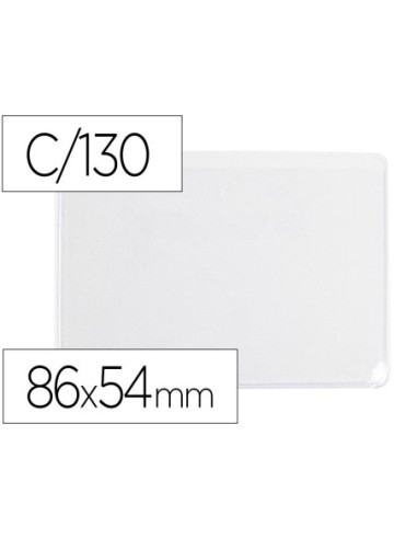 FUNDA PORTADOCUMENTO Q-CONNECT DNI 130 MICRAS PVC TRANSPARENTE CON UÑERO 86X54 MM