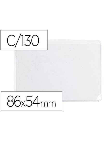 FUNDA PORTADOCUMENTO Q-CONNECT DNI 130 MICRAS PVC TRANSPARENTE CON UÑERO 86X54 MM