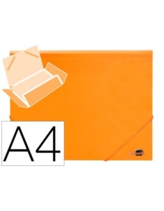 CARPETA LIDERPAPEL GOMAS SOLAPAS POLIPROPILENO DIN A4 NARANJA FLUOR OPACO