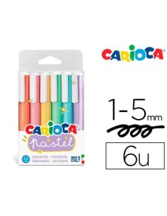 ROTULADOR CARIOCA FLUORESCENTE PASTEL BLISTER DE 6 COLORES SURTIDOS