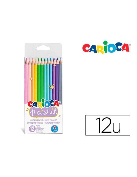 LAPICES DE COLORES CARIOCA PASTEL BLISTER DE 12 COLORES SURTIDOS