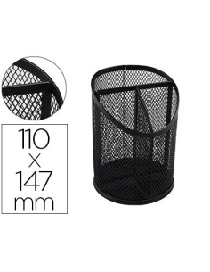 CUBILETE PORTALAPICES Q-CONNECT METAL REJILLA CON 3 COMPARTIMIENTOS DIAMETRO 110 ALTURA 147 MM NEGRO