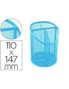 CUBILETE PORTALAPICES Q-CONNECT METAL REJILLA CON 3 COMPARTIMENTOS DIAMETRO 110 ALTURA 147 MM TURQUESA