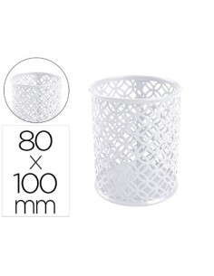 CUBILETE PORTALAPICES Q-CONNECT METAL REDONDO DIAMETRO 80 ALTURA 100 MM BLANCO