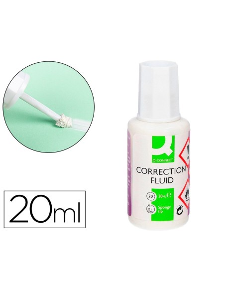 CORRECTOR Q-CONNECT APLICADOR ESPUMA FRASCO 20 ML