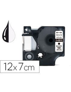 CINTA Q-CONNECT 1000 NEGRO-BLANCO 12MM X 7MT DYMO
