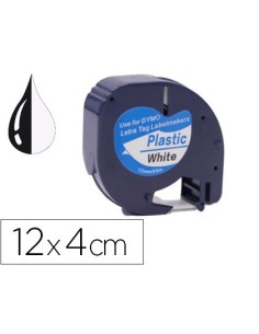 CINTA Q-CONNECT 12MM X 4MT NEGRO-BLANCO PERLA PARA MAQUINA LETRATAG