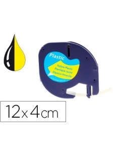CINTA Q-CONNECT 12MM X 4MT NEGRO-HIPERAMARILLO PARA MAQUINA LETRATAG