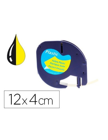 CINTA Q-CONNECT 12MM X 4MT NEGRO-HIPERAMARILLO PARA MAQUINA LETRATAG