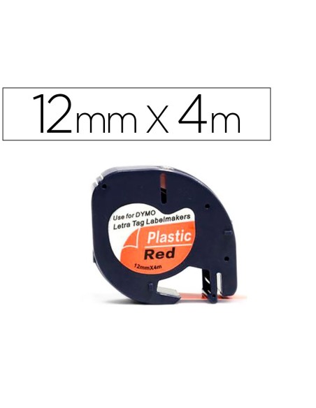 CINTA Q-CONNECT 12MM X 4MT NEGRO-ROJO COSMICO PARA MAQUINA LETRATAG