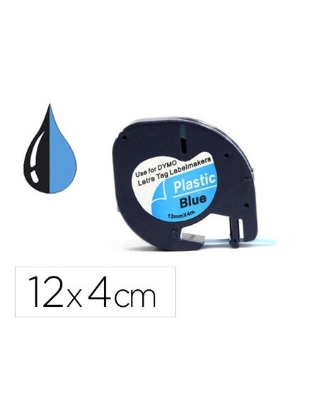 CINTA Q-CONNECT 12MM X 4MT NEGRO-ULTRA AZUL PARA MAQUINA LETRATAG