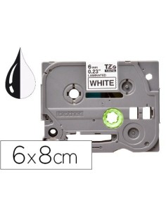 CINTA Q-CONNECT TZE-211 BLANCO-NEGRO 6MM LONGITUD 8 MT