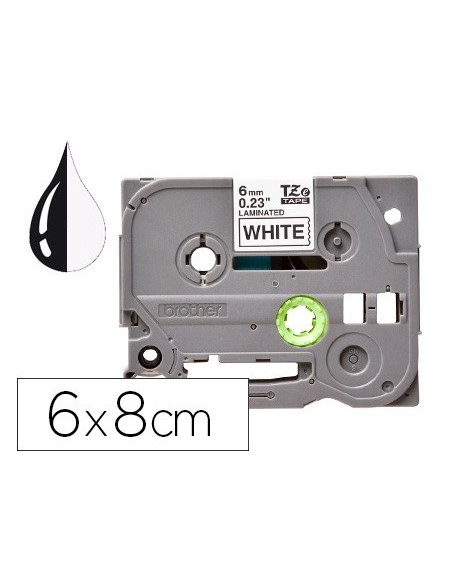 CINTA Q-CONNECT TZE-211 BLANCO-NEGRO 6MM LONGITUD 8 MT