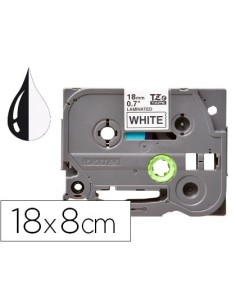 CINTA Q-CONNECT TZE-241 BLANCO-NEGRO 18MM LONGITUD 8 MT