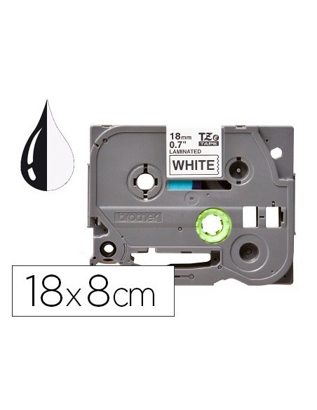 CINTA Q-CONNECT TZE-241 BLANCO-NEGRO 18MM LONGITUD 8 MT