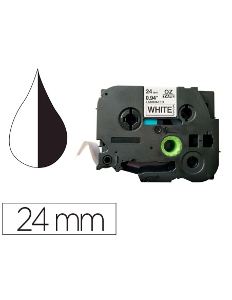 CINTA Q-CONNECT TZE-251 BLANCO-NEGRO 24MM LONGITUD 8 MT