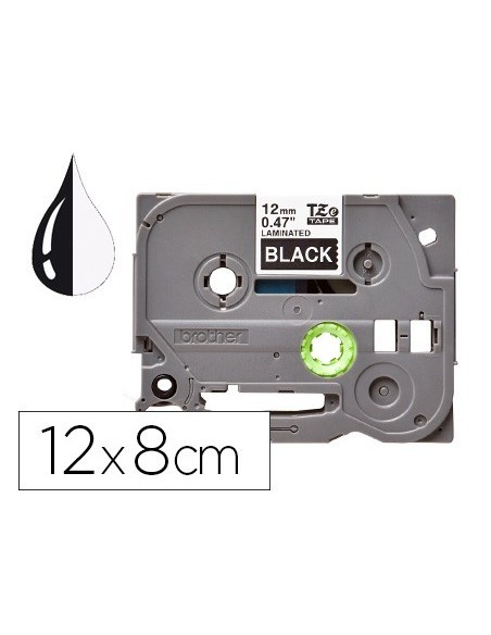 CINTA Q-CONNECT TZE-335 NEGRO-BLANCO 12MM LONGITUD 8MT