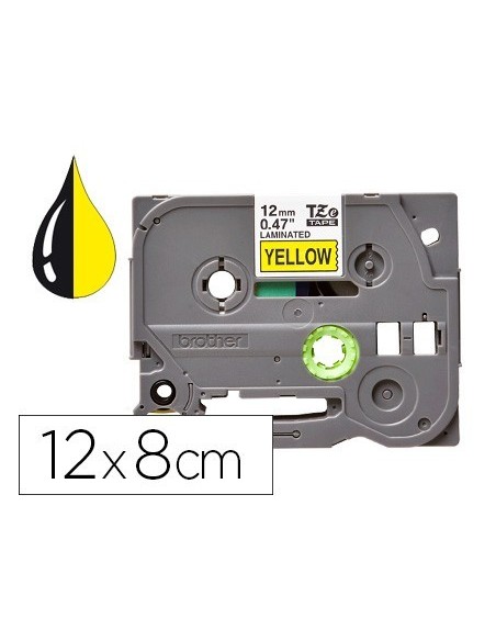 CINTA Q-CONNECT TZE-631 AMARILLO-NEGRO 12MM LONGITUD 8 MT